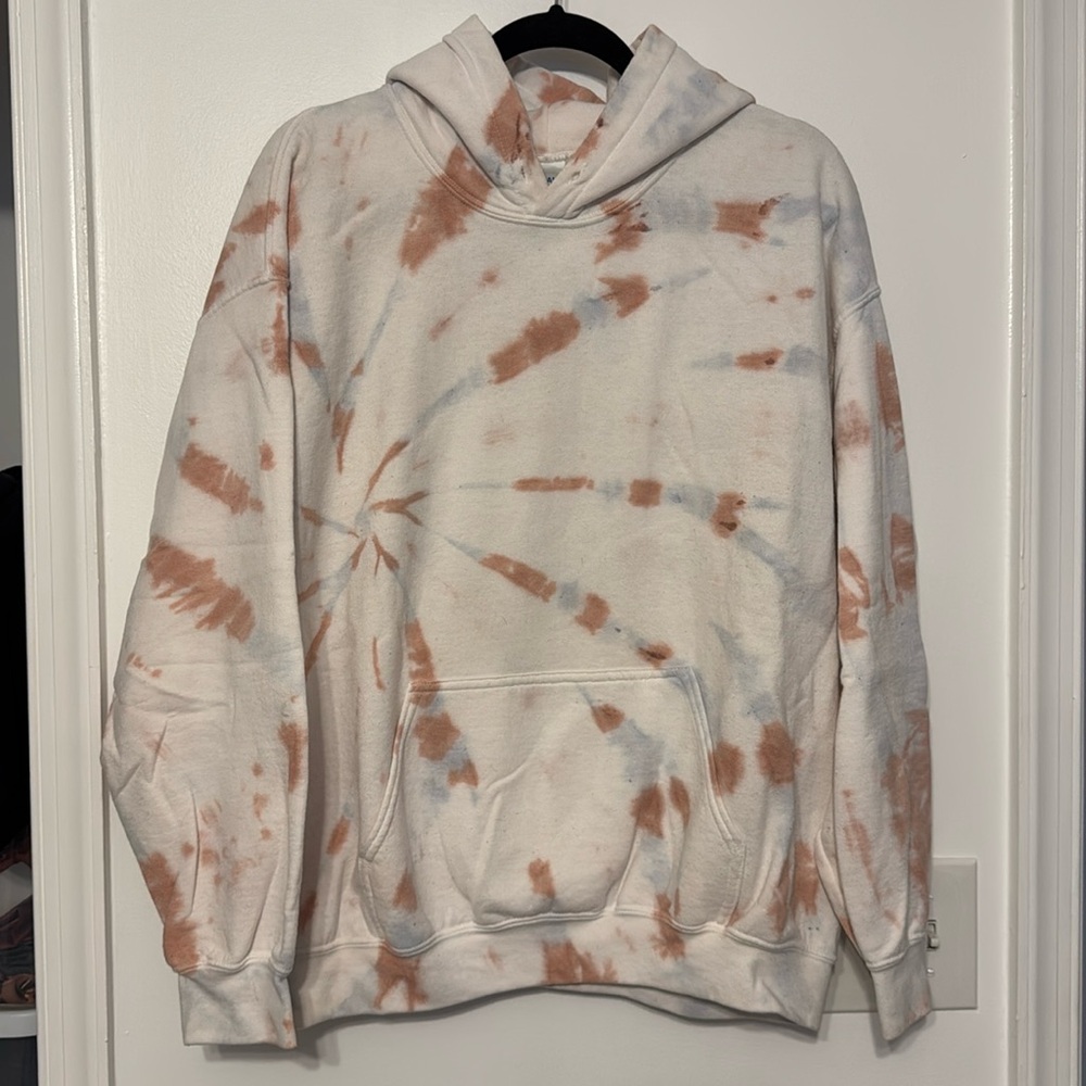 Gildan Blue + Tan Tie Dye Hoodie